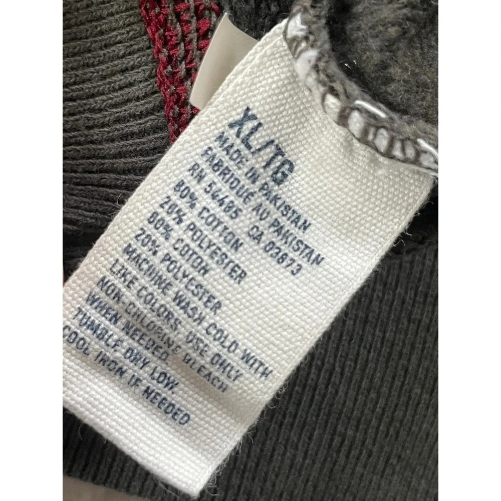 American Eagle Mens XL Hoodie Gray Blue Distressed Eagle Graphic Raglan Pullover